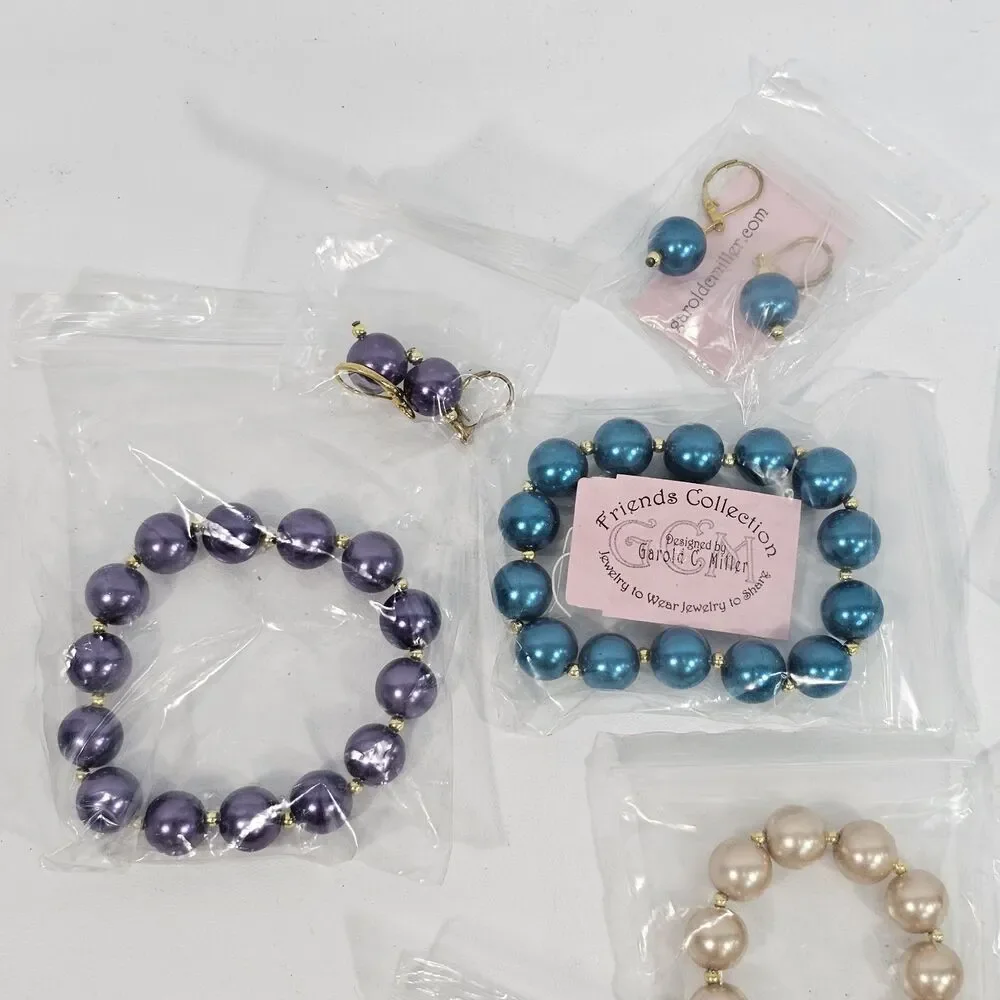 Garold C. Miller Friends Collection Bead Bracelet & Earring Lot of 7 Sets New